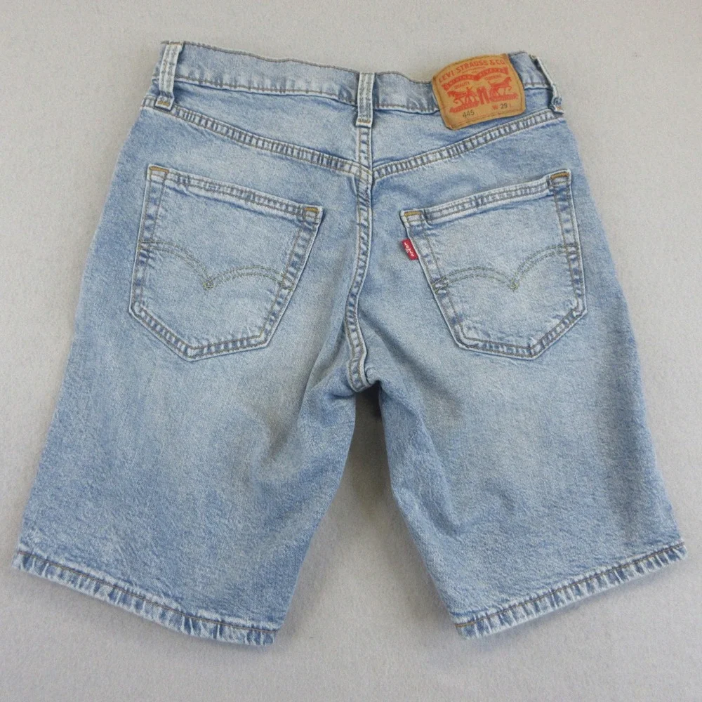 Levis 445 Shorts Mens 29 Light Blue Denim Casual Stretch Jean Shorts